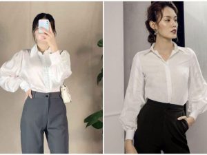 Sự kết hợp giữa áo sơ mi trắng và quần tây ống đứng là item “quốc dân”