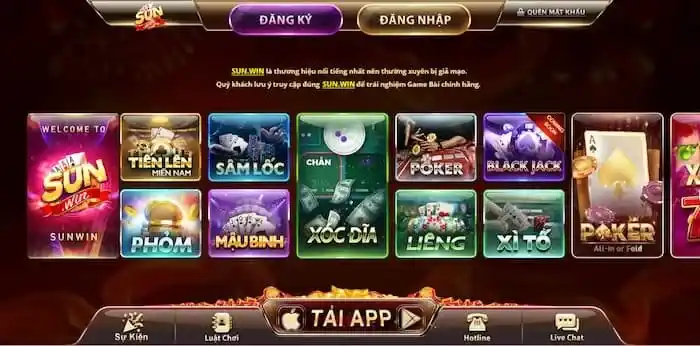 Các dòng game cá cược nổi bật tại Sunwin