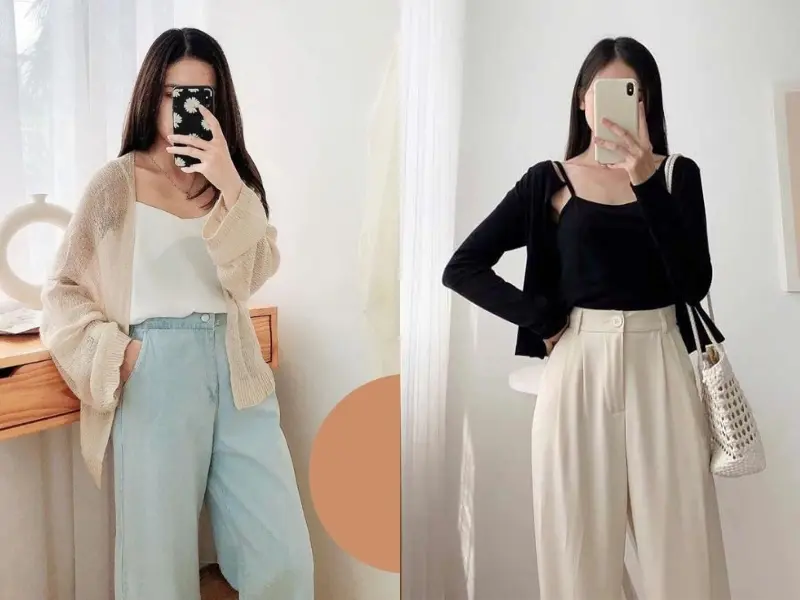 Cách phối áo len mỏng rất đa dạng và linh hoạt.