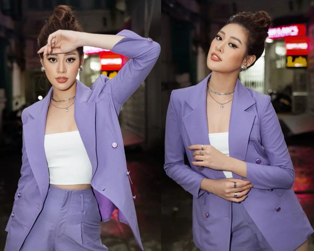 Một người phụ nữ thanh lịch trong bộ áo vest nữ