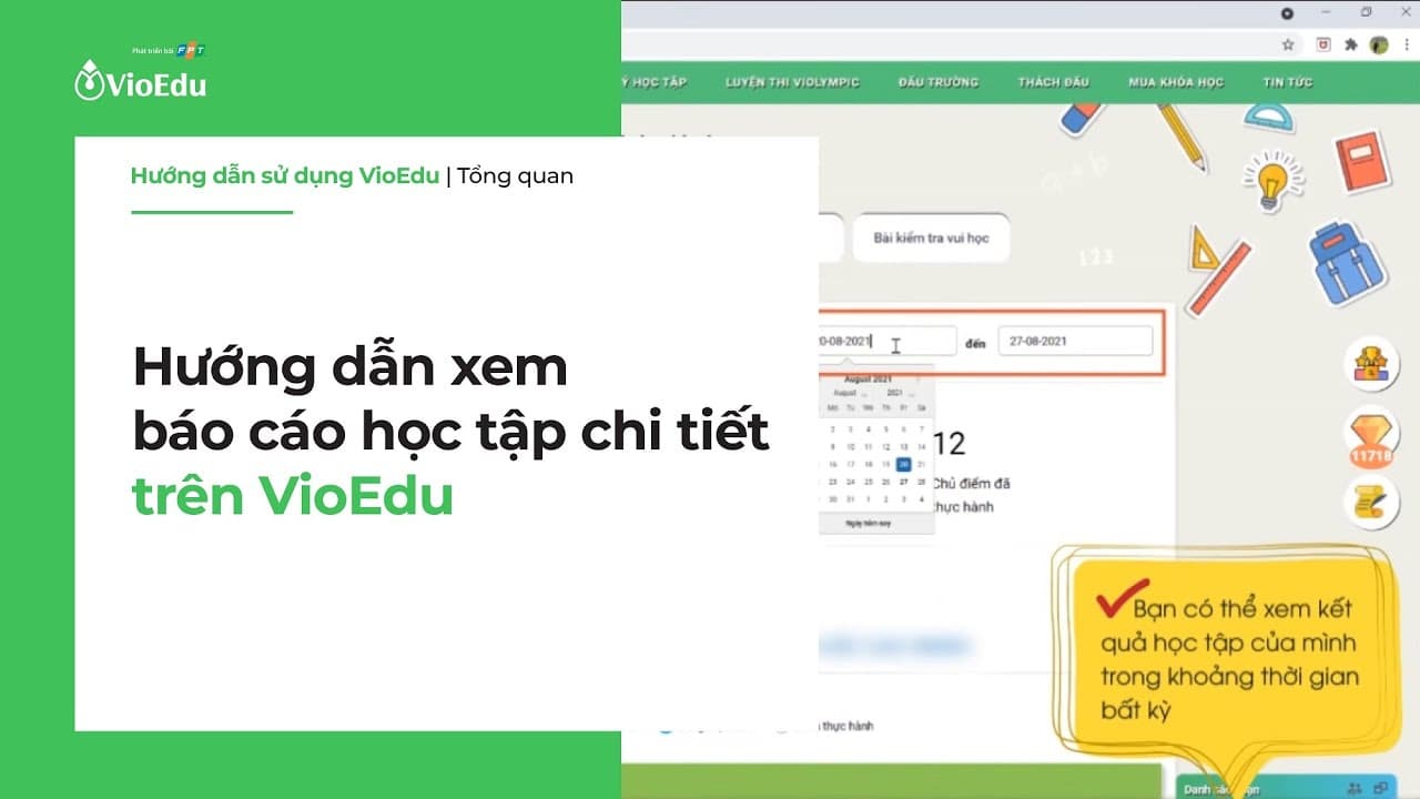 Biểu đồ phân tích kết quả học tập chi tiết dành cho phụ huynh trên VioEdu