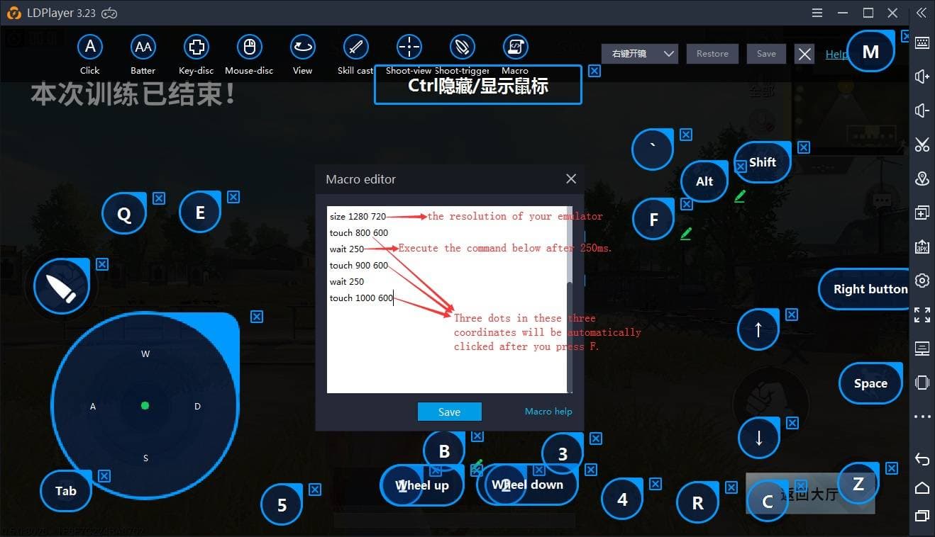 Giao diện tùy chỉnh gán phím chuyên nghiệp trên LDPlayer