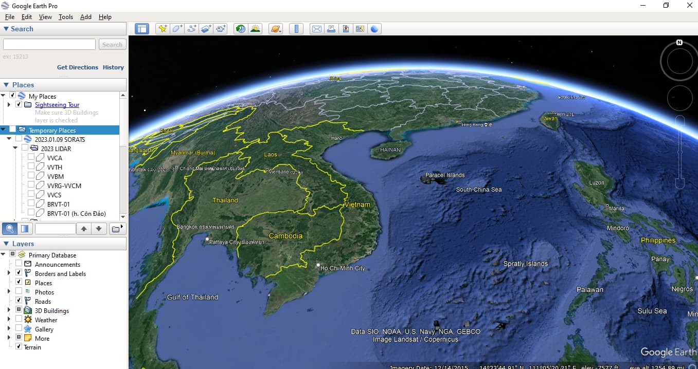 Giao diện quả địa cầu 3D sống động của Google Earth