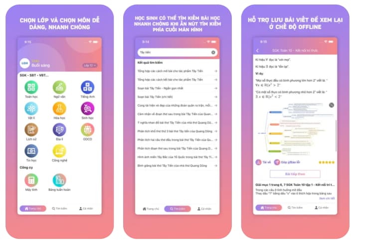 Giao diện một bài giải chi tiết trên website Loigiaihay