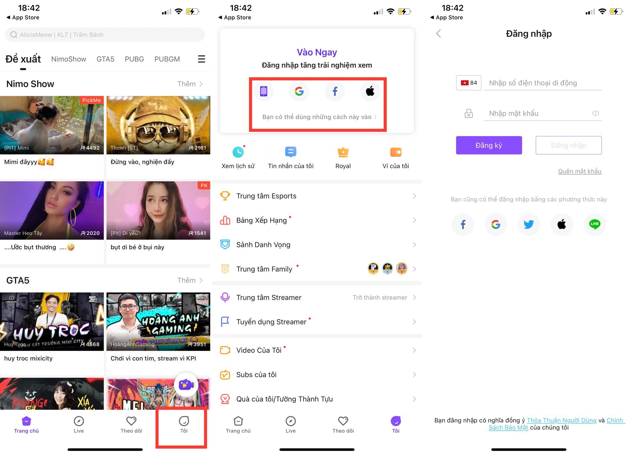 Giao diện một kênh livestream game sôi động trên Nimo TV