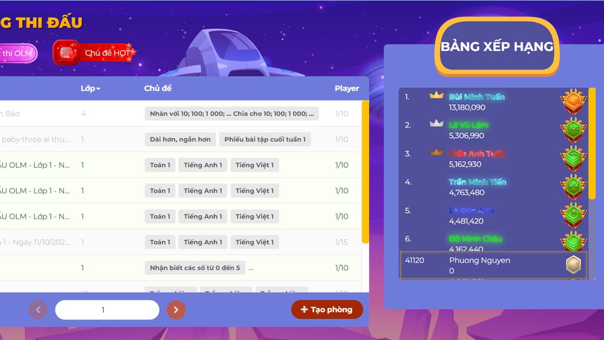 Giao diện một bài giảng video trên website OLM.VN