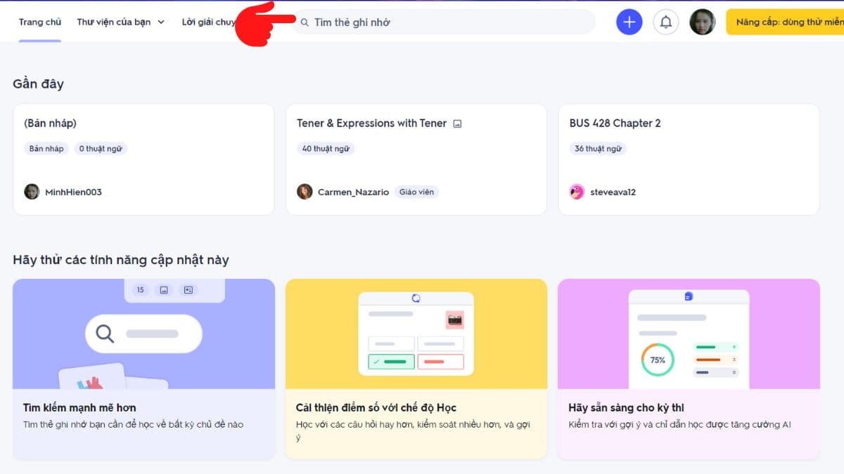 Giao diện tạo một học phần flashcard trên nền tảng Quizlet