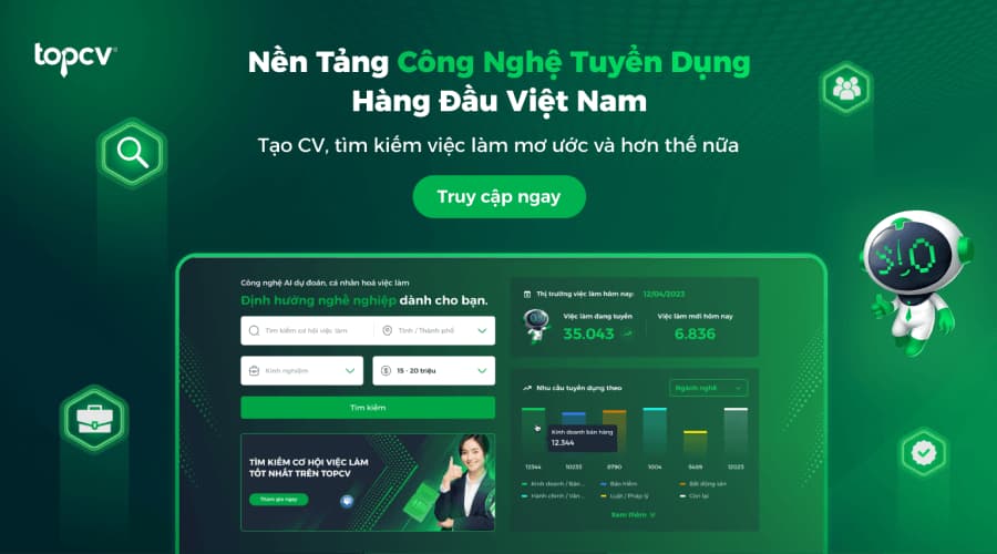Giao diện tạo CV trực quan và chuyên nghiệp của TopCV