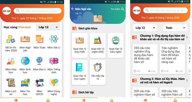 Giao diện một bài giải chi tiết trên website Vietjack