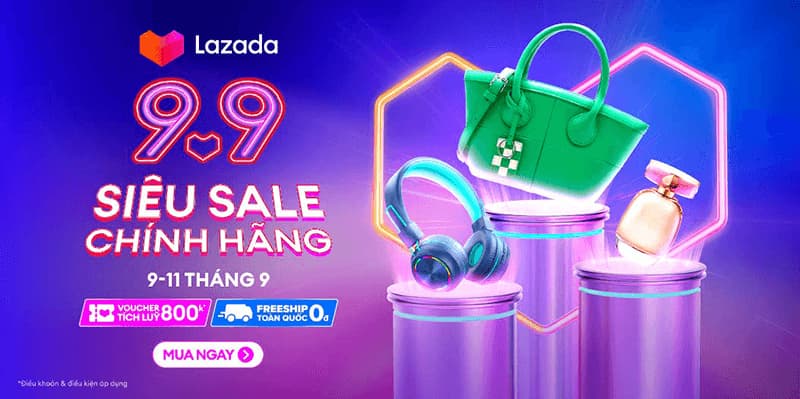 Một banner quảng cáo cho chiến dịch Siêu Sale của Lazada
