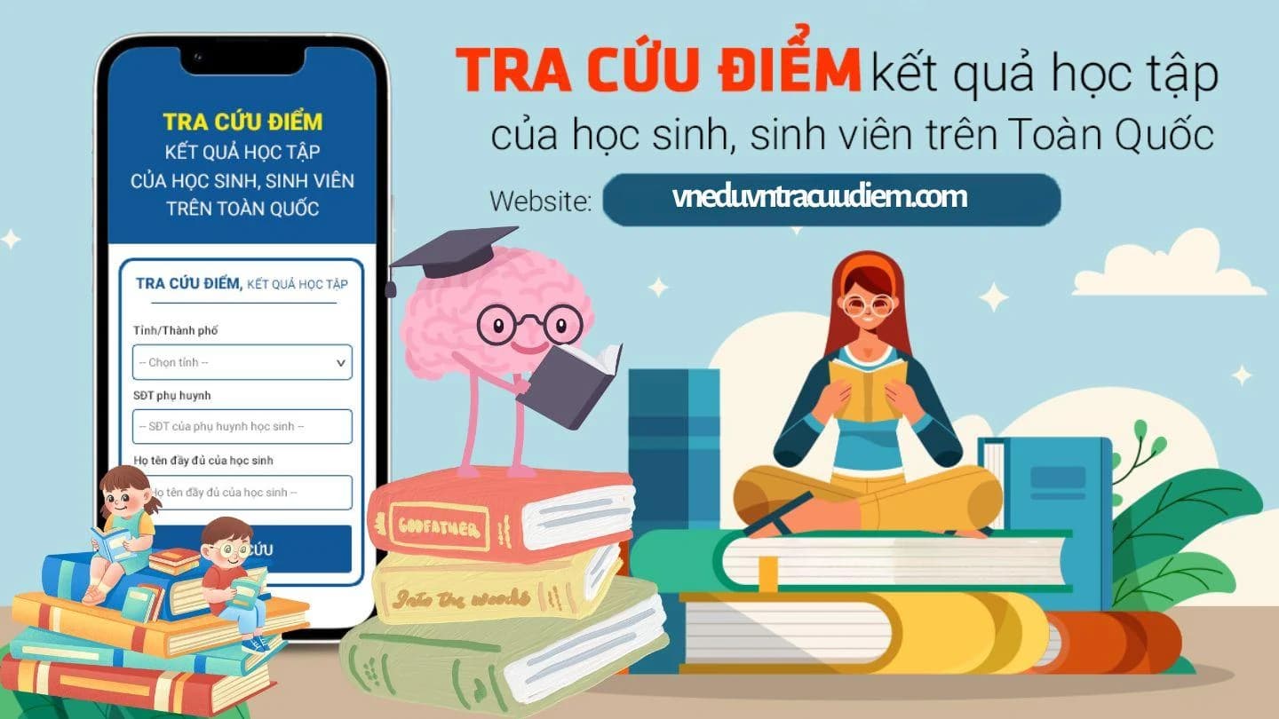Giao diện tra cứu điểm chi tiết trên ứng dụng vnEdu