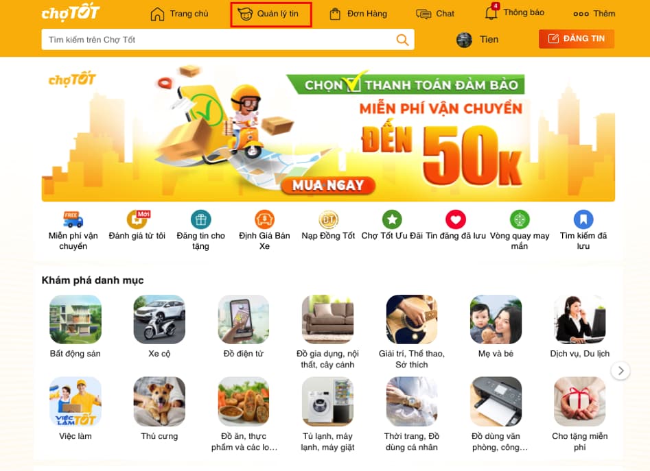 Trải nghiệm mua sắm đa dạng trên nền tảng Chotot