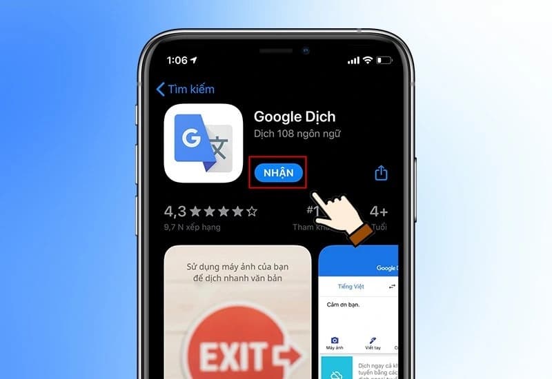Một người dùng đang sử dụng tính năng dịch hình ảnh của GG Dịch