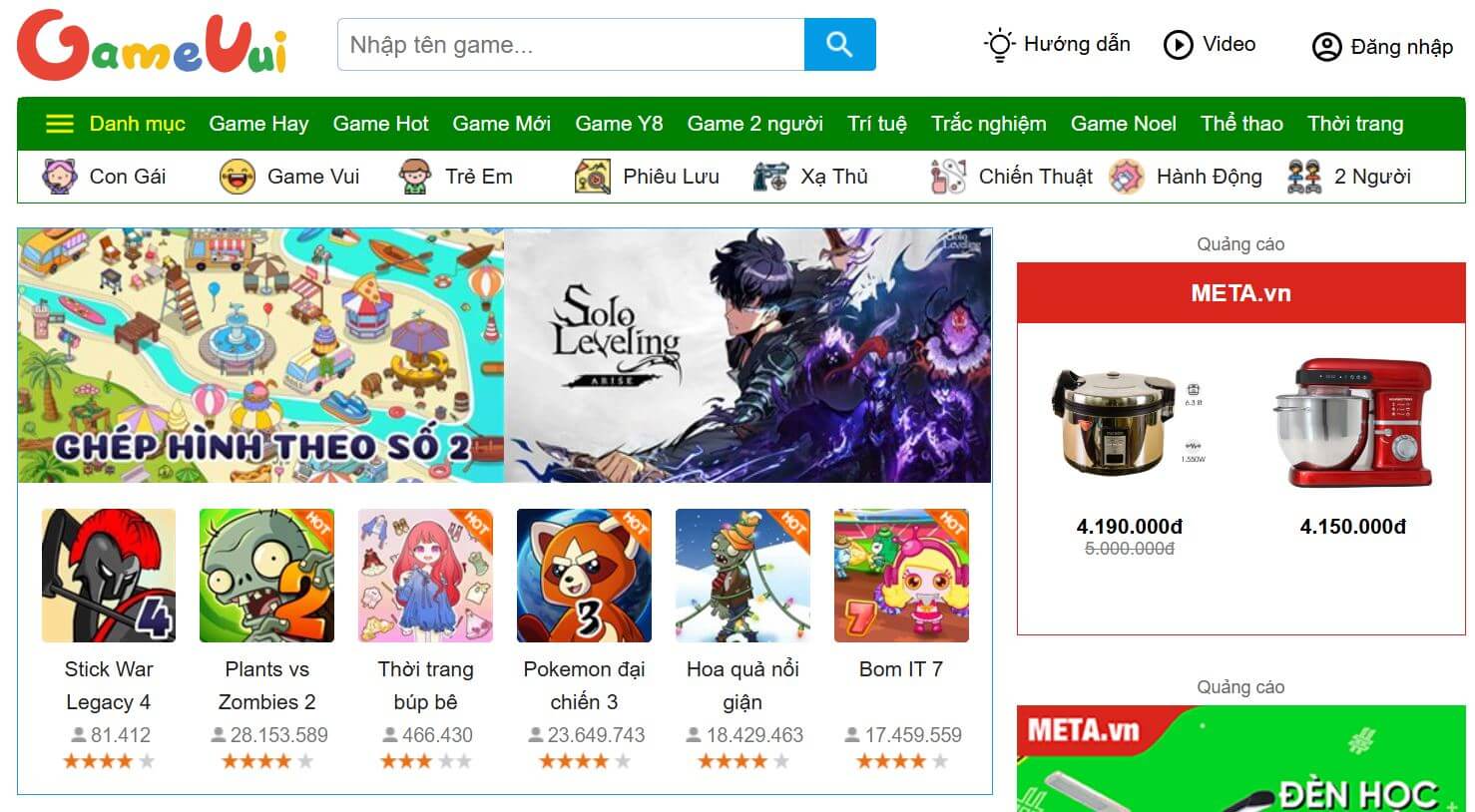 GameVui là một trong những cổng game trực tuyến miễn phí hàng đầu tại Việt Nam