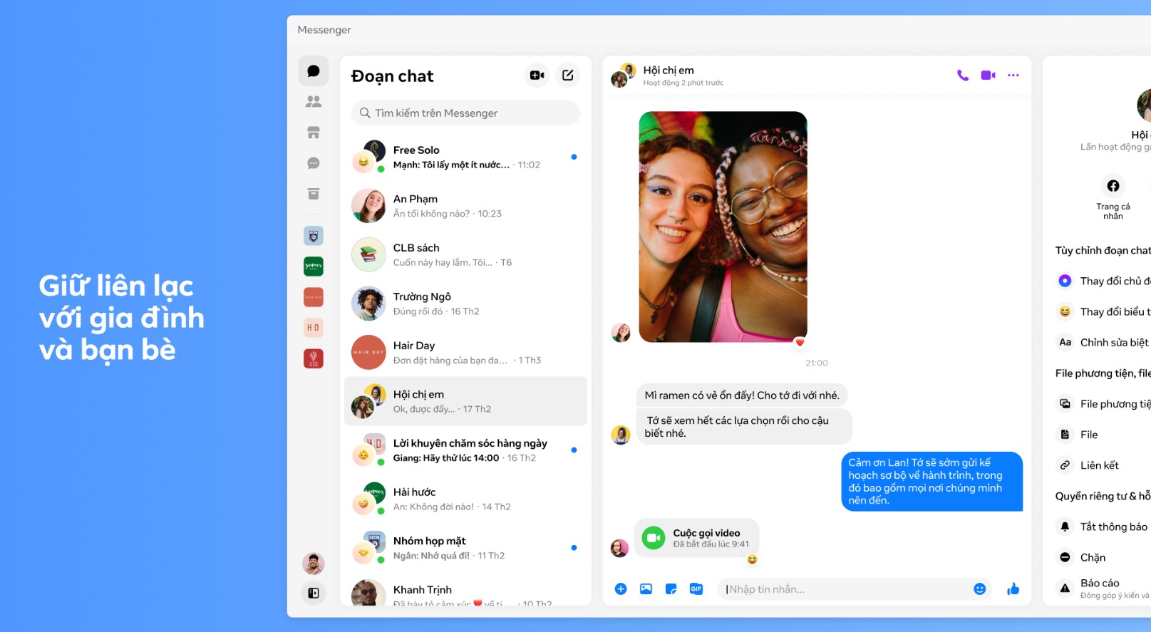 Quản lý thông báo và quyền riêng tư trên Messenger