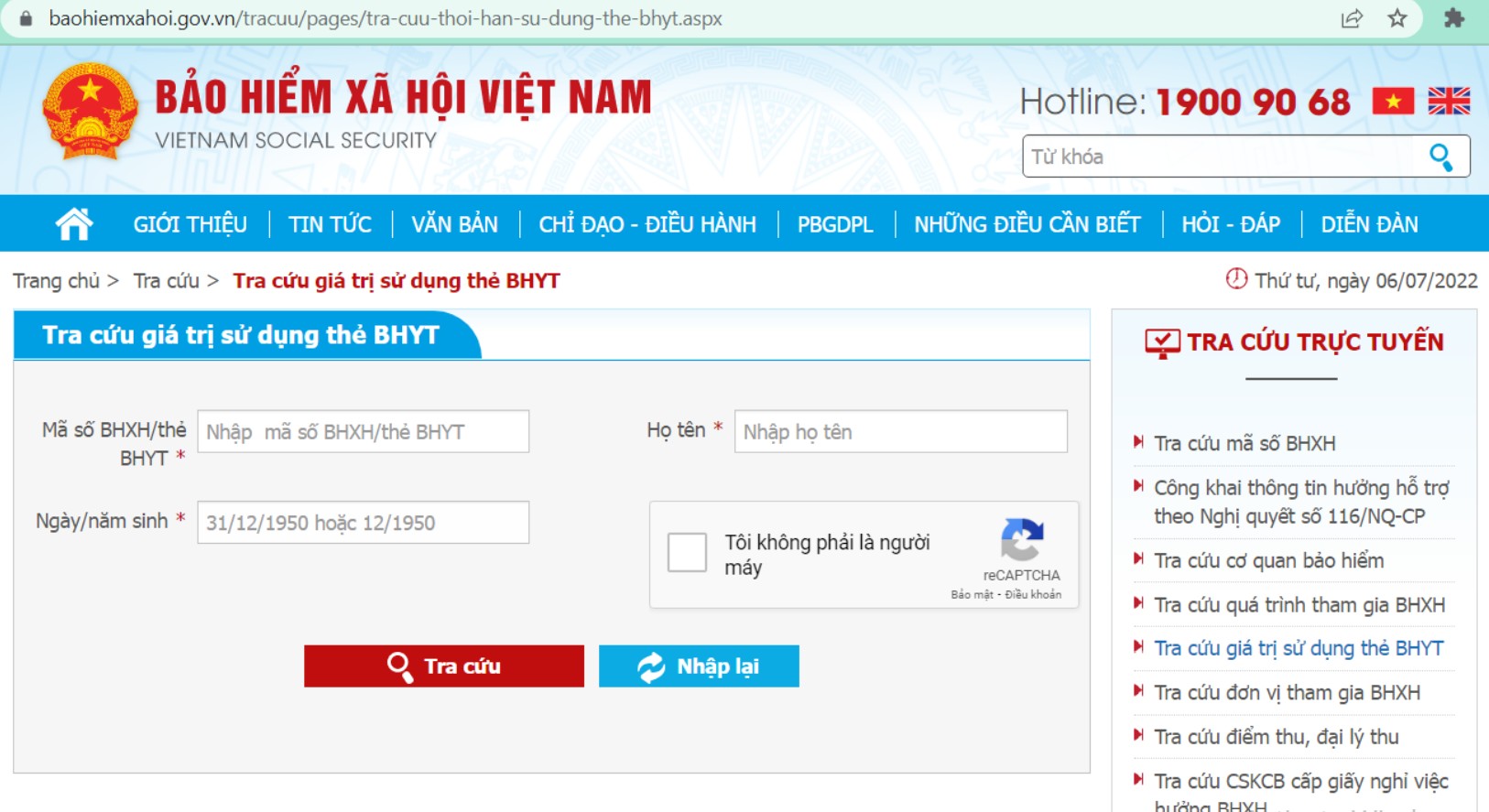 Kiểm tra kỹ thông tin cá nhân