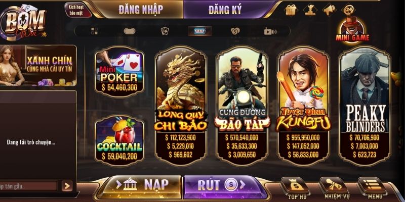 BOMWIN sở hữu thư viện slot đa dạng