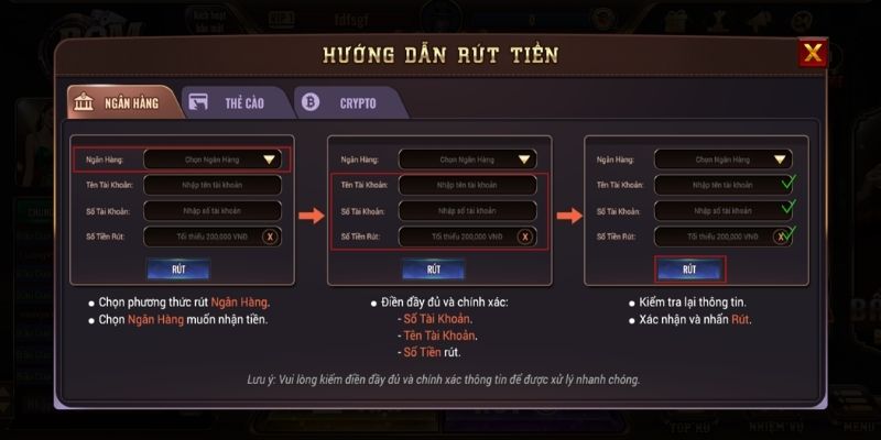 Việc tuân thủ điều kiện giúp rút tiền thưởng thành công