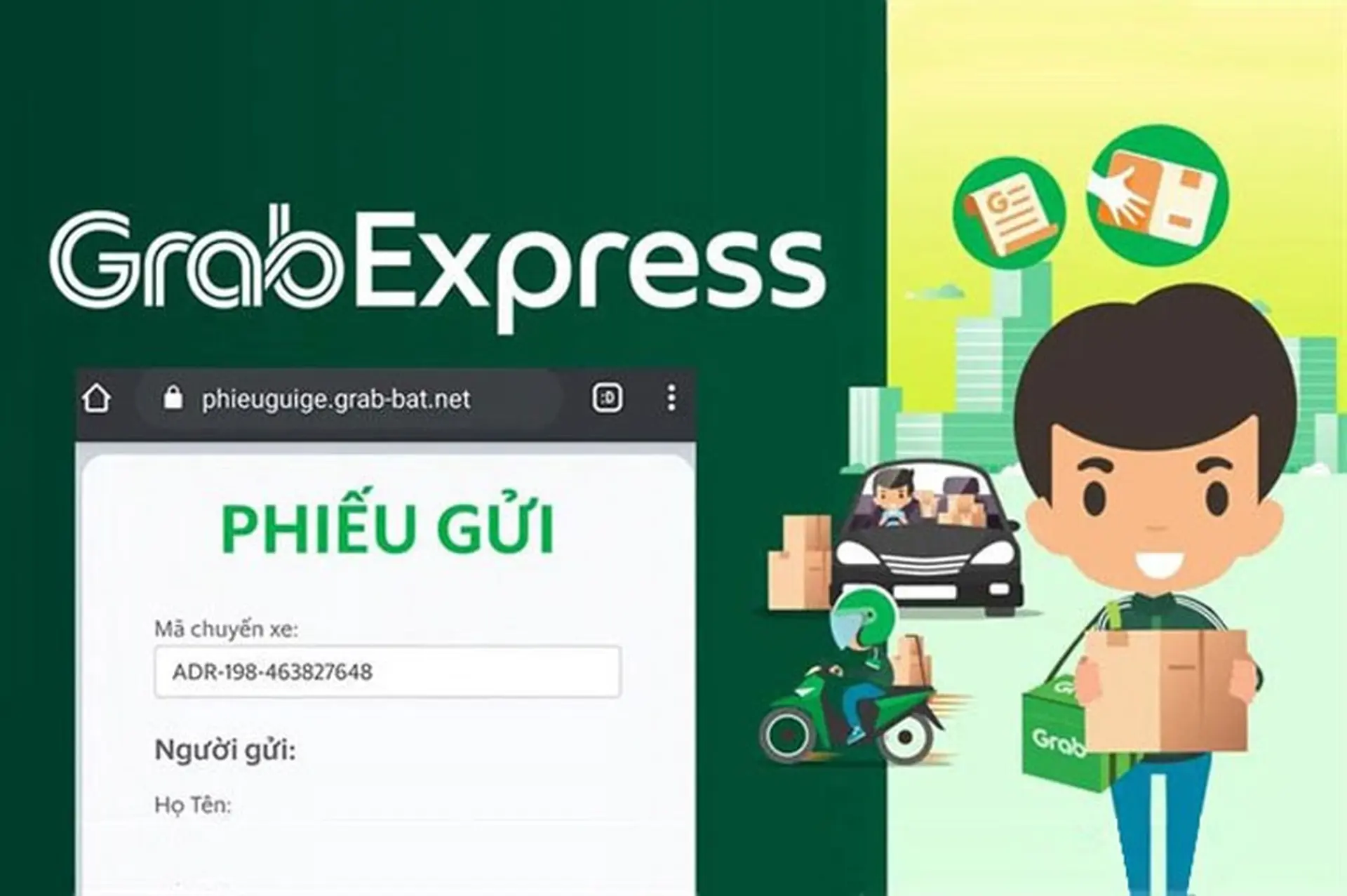 Giải pháp sử dụng phiếu gửi điện tử Grab hiện đại