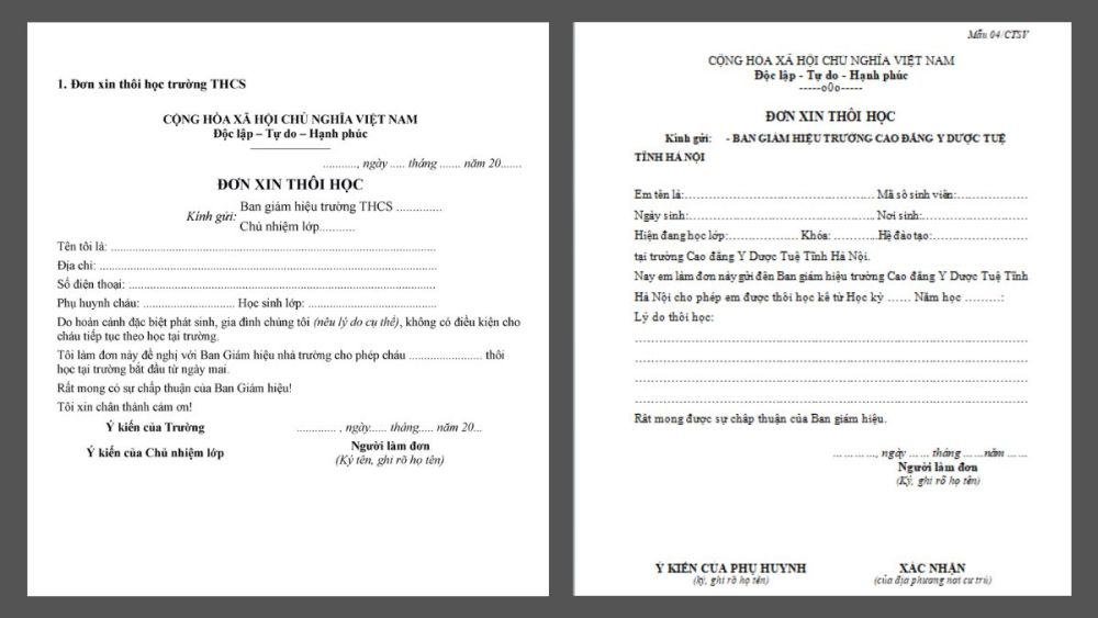 Quy trình xét duyệt văn bản xin nghỉ phép của cơ sở đào tạo