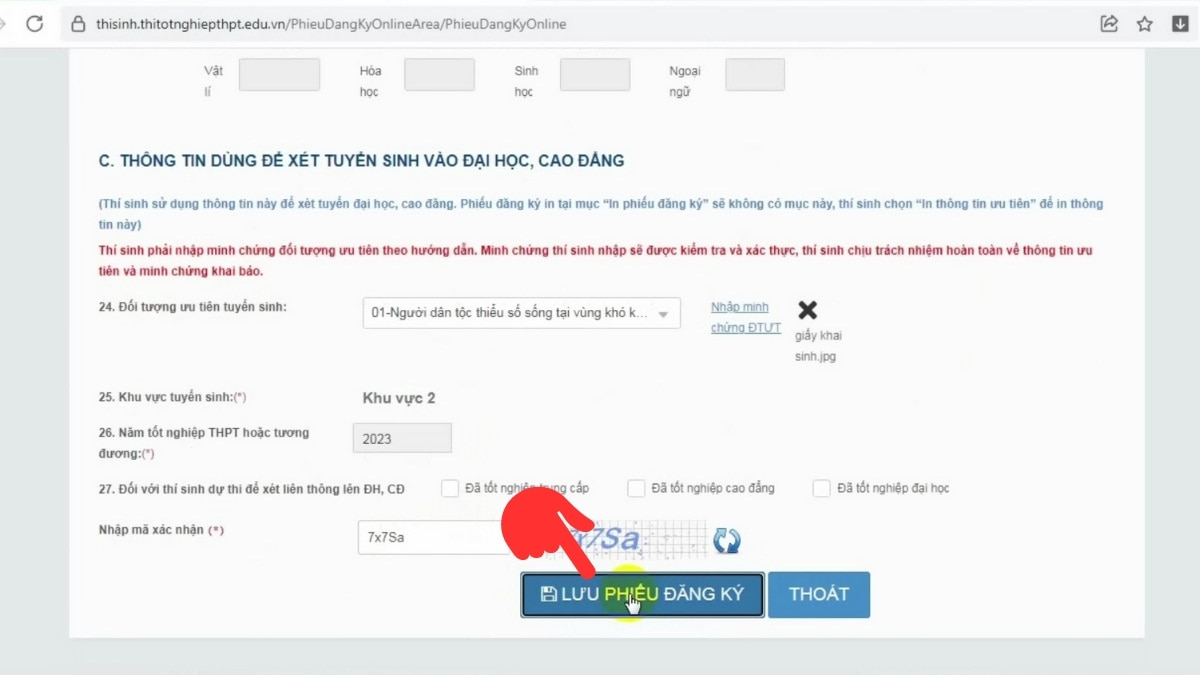 Quy trình sử dụng cổng thông tin thi tốt nghiệp