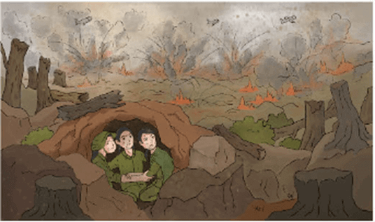 Phác họa chân dung thiếu nữ thanh niên xung phong