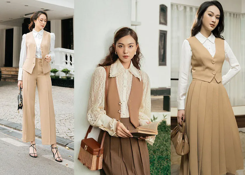 Cách phối đồ với áo gile nữ - Cách phối đồ với áo gile nữ theo form và chất liệu Cách phối đồ với áo gile nữ - Cách phối đồ với áo gile nữ theo form và chất liệu