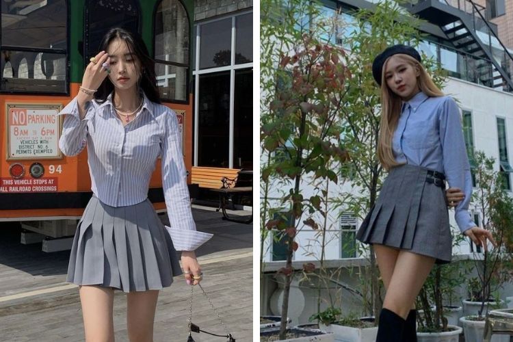 Chân váy xếp ly - 7) Pastel và kẻ sọc: vừa ngọt vừa trendy Chân váy xếp ly - 7) Pastel và kẻ sọc: vừa ngọt vừa trendy