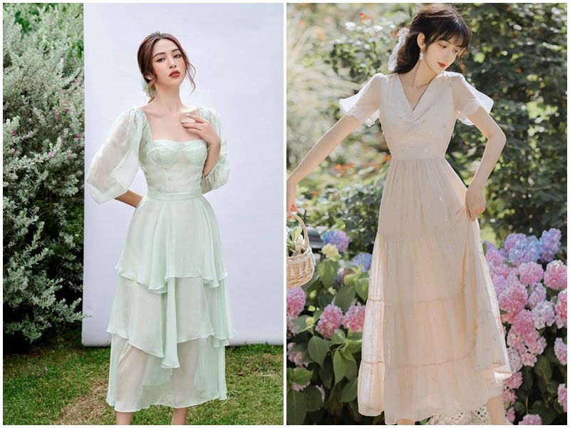 Đầm ô loan - Chất liệu nên ưu tiên: mát, rủ, ít nhăn Đầm ô loan - Chất liệu nên ưu tiên: mát, rủ, ít nhăn