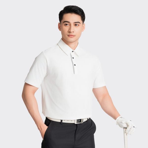 Áo polo golf nam - 3) Phối viền cổ–tay: trẻ trung nhưng vẫn lịch sự Áo polo golf nam - 3) Phối viền cổ–tay: trẻ trung nhưng vẫn lịch sự
