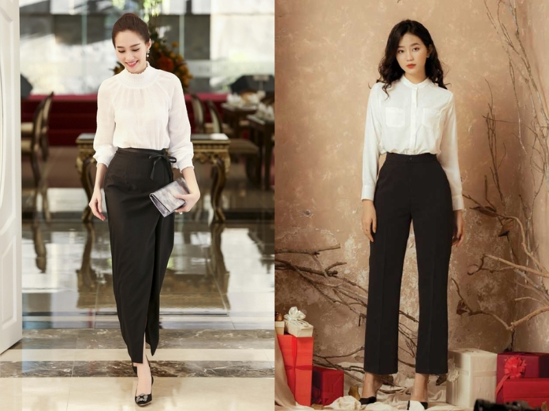 Set đồ đi làm tối giản - Công thức sơ mi + quần tây + túi tote Set đồ đi làm tối giản - Công thức sơ mi + quần tây + túi tote