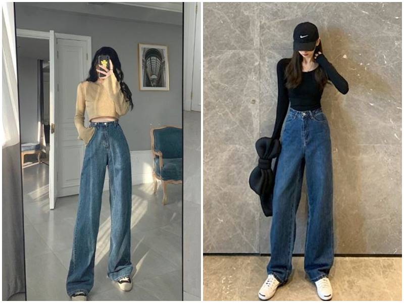 Phối đồ với quần ống rộng - Chất liệu và màu sắc: chọn đúng là auto sang Phối đồ với quần ống rộng - Chất liệu và màu sắc: chọn đúng là auto sang