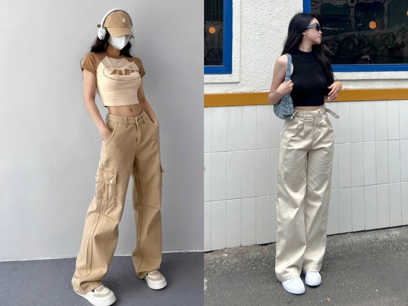 Phối đồ với quần ống rộng - Áo sơ mi, áo len mỏng và cách sơ vin cho đẹp Phối đồ với quần ống rộng - Áo sơ mi, áo len mỏng và cách sơ vin cho đẹp