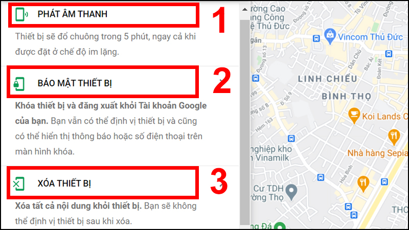 Tìm điện thoại - Khoanh vùng tình huống và ưu tiên an toàn
